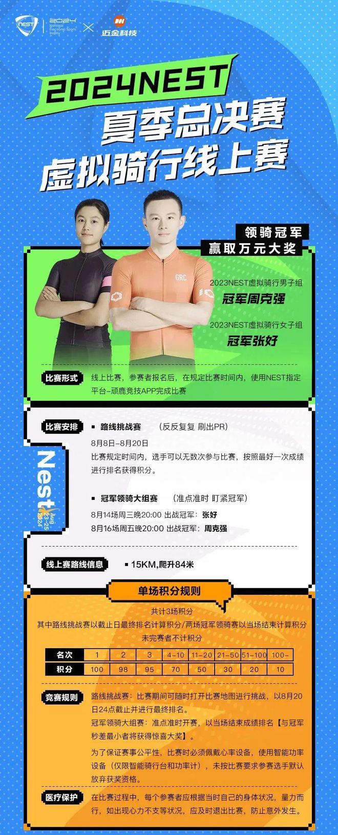 虚拟骑行燃动夏日——2024NEST全国电子体育大赛夏季总决赛虚拟骑行线im电竞网站上赛即将开赛(图1)