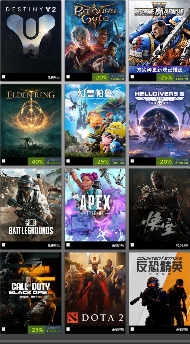 im电竞网站2024年Steam最畅销的100款游戏《黑神话：悟空》进入第一梯队(图4)