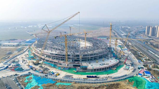 im电竞网址锚定节点、全力冲刺!济南黄河体育中心项目“一场两馆”加速推进(图5)