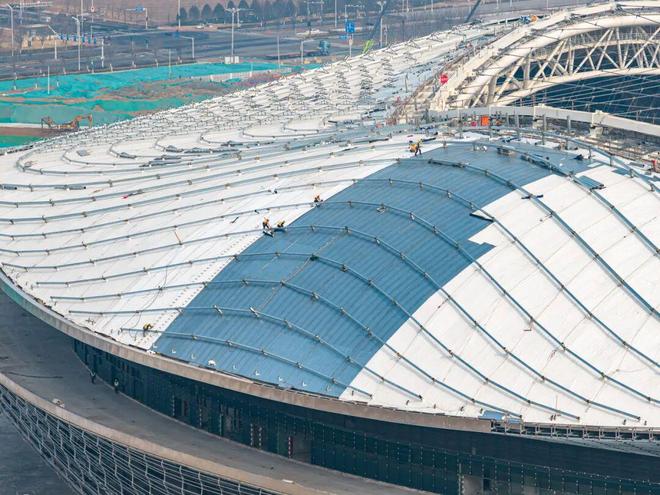 im电竞网址锚定节点、全力冲刺!济南黄河体育中心项目“一场两馆”加速推进(图2)