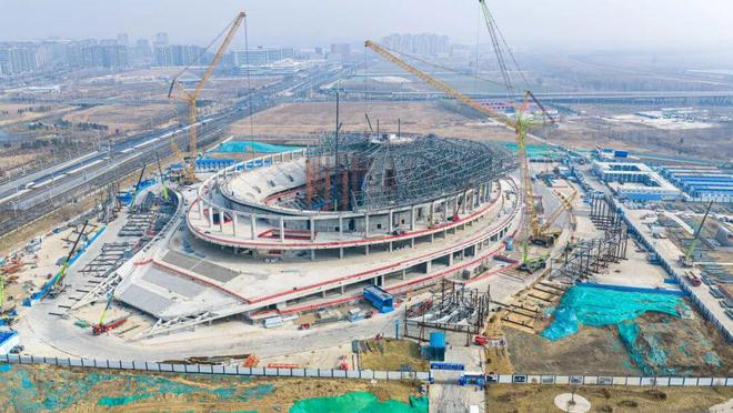 im电竞网址锚定节点、全力冲刺!济南黄河体育中心项目“一场两馆”加速推进(图3)